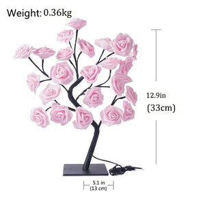 Planet Gates LED Table Lamp Rose Flower Tree USB Night Lights Home Decoration LED Table Lights Parties Xmas Christmas Wedding Bedroom Decor