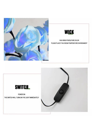 Planet Gates LED Table Lamp Rose Flower Tree USB Night Lights Home Decoration LED Table Lights Parties Xmas Christmas Wedding Bedroom Decor
