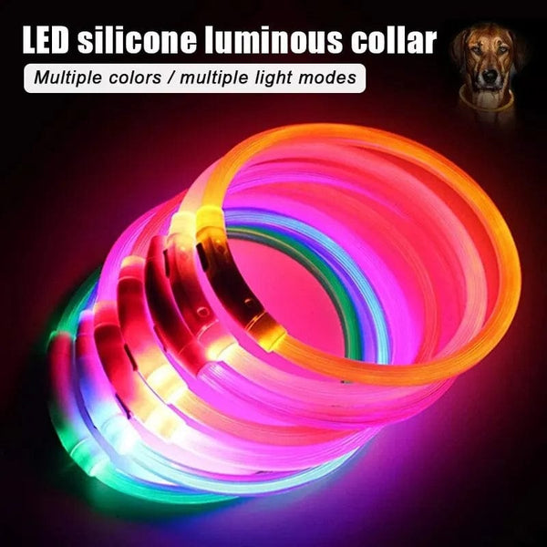 Planet Gates Led Usb Dog Collar Pet Dog Night Luminous Charge Collar Led Night Safety Flashing Glow Dog Loss Prevention Collar Pet Accessorie