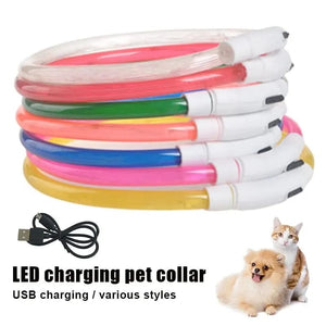 Planet Gates Led Usb Dog Collar Pet Dog Night Luminous Charge Collar Led Night Safety Flashing Glow Dog Loss Prevention Collar Pet Accessorie
