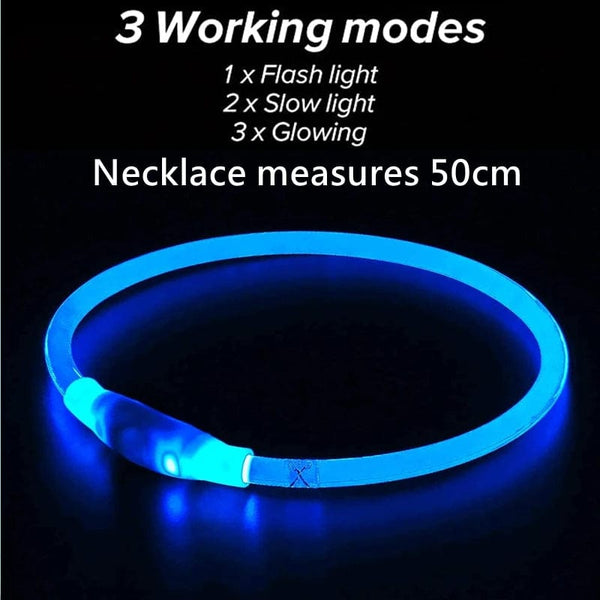 Planet Gates Led Usb Dog Collar Pet Dog Night Luminous Charge Collar Led Night Safety Flashing Glow Dog Loss Prevention Collar Pet Accessorie