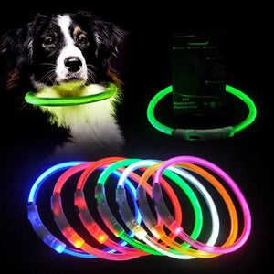 Planet Gates Led Usb Dog Collar Pet Dog Night Luminous Charge Collar Led Night Safety Flashing Glow Dog Loss Prevention Collar Pet Accessorie