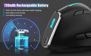 Planet Gates Lefon Bluetooth Vertical Mouse Wireless Ergonomic Mice with OLED Screen RGB USB Optical Rechargeable Mouse for PC Laptop Gaming