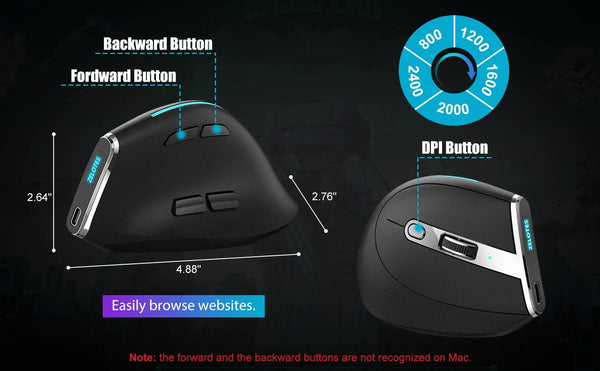 Planet Gates Lefon Bluetooth Vertical Mouse Wireless Ergonomic Mice with OLED Screen RGB USB Optical Rechargeable Mouse for PC Laptop Gaming