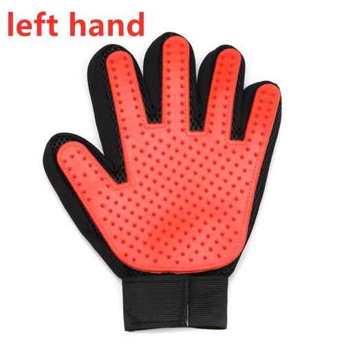 Planet Gates Left Red Pet Glove Cat Grooming Glove Cat Hair Deshedding Brush Gloves Dog Comb for Cats Bath Hair Remover Clean Massage Brush For Animal