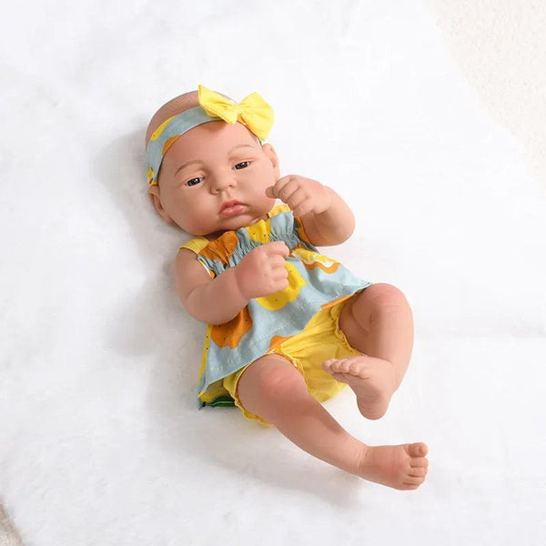 Planet Gates lemon / girl 16inch Full Body Silicone Bebe Reborn Doll Soft Dolls Lifelike Baby Vinyl Bebe Doll Cute Reborn Baby Doll For Girls Doll Toys