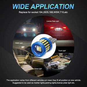 Planet Gates Lemon Green 2x W5W T10 LED CANBUS No Error 5W5 12V 8W 950Lm Car Interior Side Light 194 3030 SMD Auto Front Side Marker Light Bulb