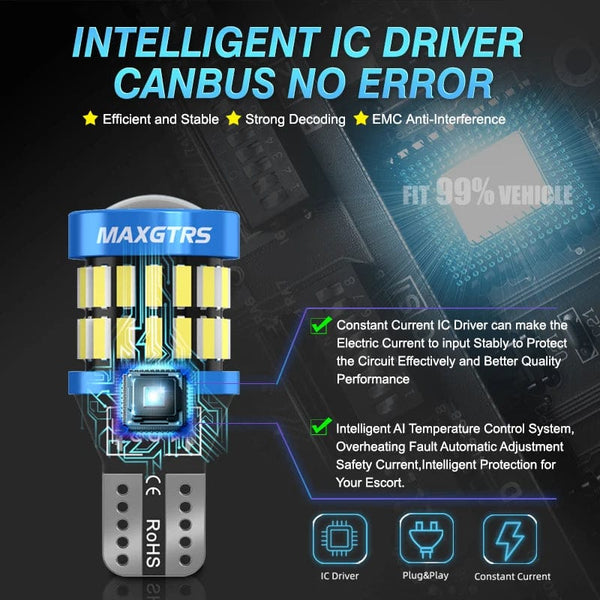 Planet Gates Lemon Green 2x W5W T10 LED CANBUS No Error 5W5 12V 8W 950Lm Car Interior Side Light 194 3030 SMD Auto Front Side Marker Light Bulb