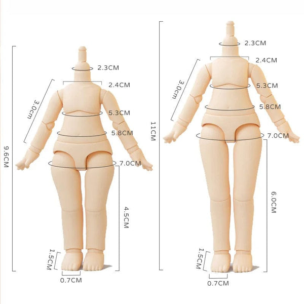 Planet Gates lengthen Sakura pink / CHINA 9.6cm 11CM Moveable Joints Doll toys YMY body suitable for GSC head ob11 1/12BJD doll body spherical joint doll toy hand set