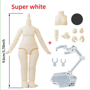 Planet Gates lengthen Sakura pink / CHINA 9.6cm 11CM Moveable Joints Doll toys YMY body suitable for GSC head ob11 1/12BJD doll body spherical joint doll toy hand set