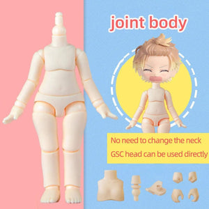 Planet Gates lengthen Sakura pink / CHINA 9.6cm 11CM Moveable Joints Doll toys YMY body suitable for GSC head ob11 1/12BJD doll body spherical joint doll toy hand set