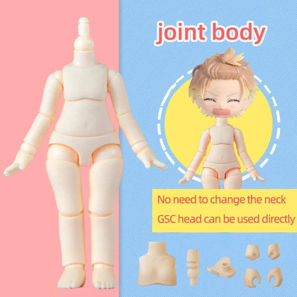 Planet Gates lengthen Sakura pink / CHINA 9.6cm 11CM Moveable Joints Doll toys YMY body suitable for GSC head ob11 1/12BJD doll body spherical joint doll toy hand set