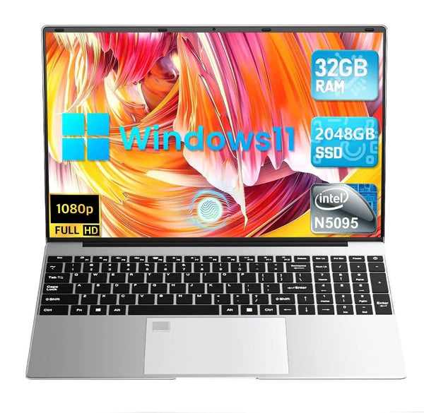 Planet Gates Leno 15.6'' Office Laptop 32GB DDR4 1024GB SSD Windows 11 N5095 Notebook Computer IPS FHD 1080P Display 5G/2.4Ghz WiFi USB 3.0