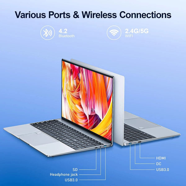 Planet Gates Leno 15.6'' Office Laptop 32GB DDR4 1024GB SSD Windows 11 N5095 Notebook Computer IPS FHD 1080P Display 5G/2.4Ghz WiFi USB 3.0
