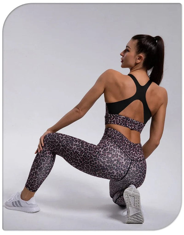 Planet Gates Leopard Print Yoga Set Women Clothing Free Shipping Quick Dry Women's Fitness Pants Sets Woman Outfits Women’s Gym Pants Suit