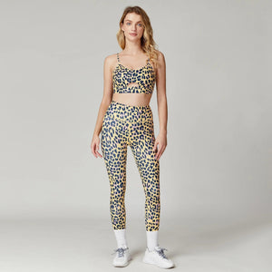 Planet Gates Leopard Print Yoga Set Women Clothing Free Shipping Quick Dry Women's Fitness Pants Sets Woman Outfits Women’s Gym Pants Suit