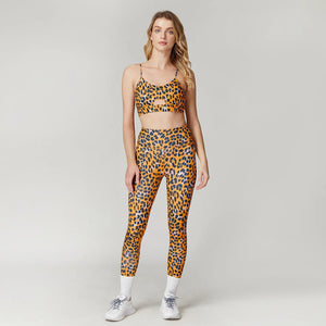 Planet Gates Leopard Print Yoga Set Women Clothing Free Shipping Quick Dry Women's Fitness Pants Sets Woman Outfits Women’s Gym Pants Suit