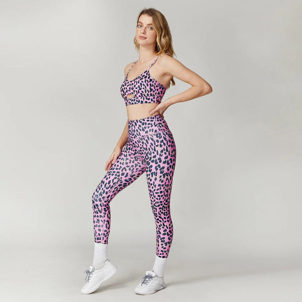 Planet Gates Leopard Print Yoga Set Women Clothing Free Shipping Quick Dry Women's Fitness Pants Sets Woman Outfits Women’s Gym Pants Suit