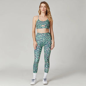 Planet Gates Leopard Print Yoga Set Women Clothing Free Shipping Quick Dry Women's Fitness Pants Sets Woman Outfits Women’s Gym Pants Suit
