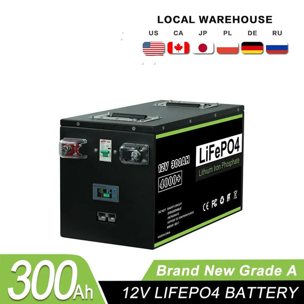 Planet Gates LF12V300AH-MY / CN New 12V 200Ah 280Ah 400Ah 24v 100Ah 200Ah 48v 120Ah  LiFePO4 Battery Built in -BMS for Home Energy Storage Solar Perfect  No Tax