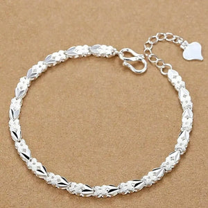 Planet Gates LH048 / 20CM Noble 925 Sterling Silver Square Solid Chain Bracelet For Women Men Charm Party Gift Wedding Fashion Jewelry