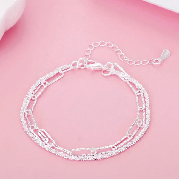 Planet Gates LH078 / 20CM Noble 925 Sterling Silver Square Solid Chain Bracelet For Women Men Charm Party Gift Wedding Fashion Jewelry