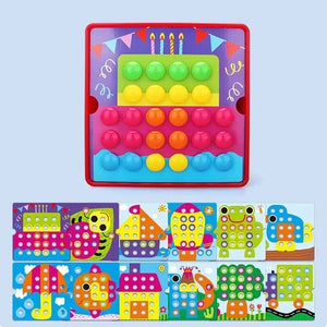 Planet Gates Life Set 3D Mushroom Nail Puzzle Jigsaw Toy Montessori Baby Toys Cartoon Animal Puzzles Game Kids Early Educational Toys Children Gifts