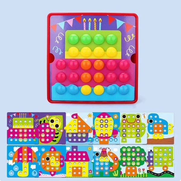 Planet Gates Life Set 3D Mushroom Nail Puzzle Jigsaw Toy Montessori Baby Toys Cartoon Animal Puzzles Game Kids Early Educational Toys Children Gifts