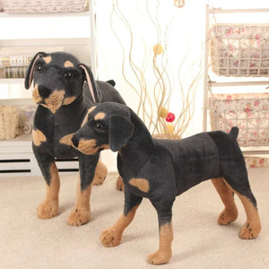 Planet Gates Lifelike Dog Plush Toy Fluffy Stuffed Animals Rottweiler Soft Doll Real-life Big Size Dog Home Decor Kids Toy BirthdayGift