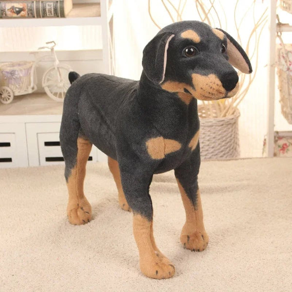 Planet Gates Lifelike Dog Plush Toy Fluffy Stuffed Animals Rottweiler Soft Doll Real-life Big Size Dog Home Decor Kids Toy BirthdayGift