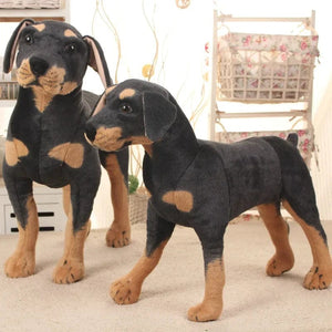 Planet Gates Lifelike Dog Plush Toy Fluffy Stuffed Animals Rottweiler Soft Doll Real-life Big Size Dog Home Decor Kids Toy BirthdayGift