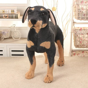 Planet Gates Lifelike Dog Plush Toy Fluffy Stuffed Animals Rottweiler Soft Doll Real-life Big Size Dog Home Decor Kids Toy BirthdayGift