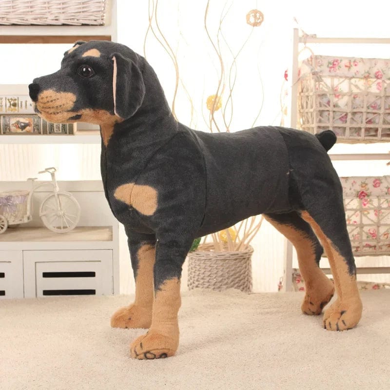 Planet Gates Lifelike Dog Plush Toy Fluffy Stuffed Animals Rottweiler Soft Doll Real-life Big Size Dog Home Decor Kids Toy BirthdayGift