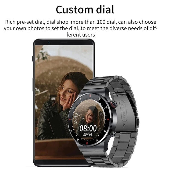 Planet Gates LIGE ECG+PPG Bluetooth Call Smart Watch Men 2024 Sports Smart Bracelet NFC Waterproof Custom Watches Face Men Smartwatch For Men