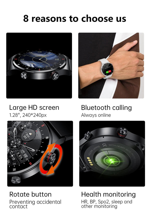 Planet Gates LIGE ECG+PPG Bluetooth Call Smart Watch Men 2024 Sports Smart Bracelet NFC Waterproof Custom Watches Face Men Smartwatch For Men