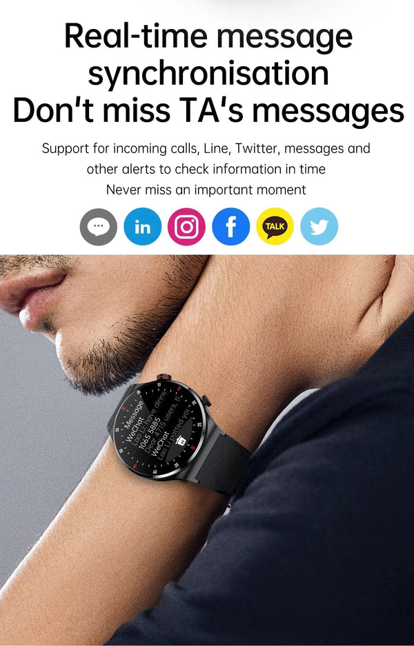Planet Gates LIGE ECG+PPG Bluetooth Call Smart Watch Men 2024 Sports Smart Bracelet NFC Waterproof Custom Watches Face Men Smartwatch For Men