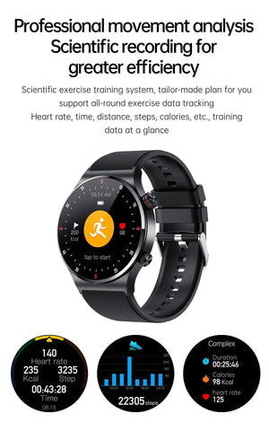 Planet Gates LIGE ECG+PPG Bluetooth Call Smart Watch Men 2024 Sports Smart Bracelet NFC Waterproof Custom Watches Face Men Smartwatch For Men
