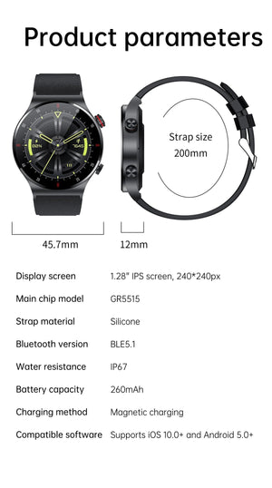 Planet Gates LIGE ECG+PPG Bluetooth Call Smart Watch Men 2024 Sports Smart Bracelet NFC Waterproof Custom Watches Face Men Smartwatch For Men