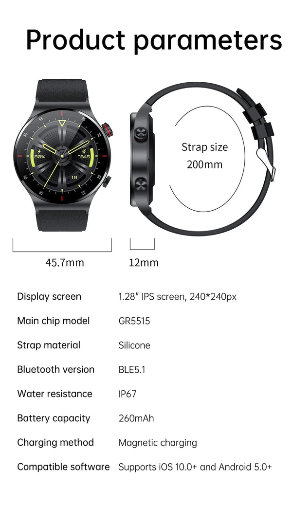 Planet Gates LIGE ECG+PPG Bluetooth Call Smart Watch Men 2024 Sports Smart Bracelet NFC Waterproof Custom Watches Face Men Smartwatch For Men