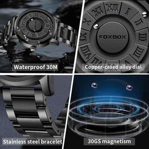 Planet Gates LIGE Luxury Watch Men Creative Scrolling Pointer Magnetic Force Sport Watches Men Quartz Chronograph Man Clock Relogio Masculino