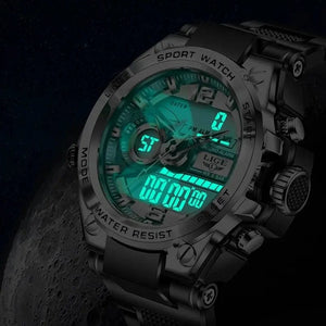 Planet Gates LIGE Men Military Watch Digital 50m Waterproof Wristwatch LED Quartz Clock Sport Watch Male Big Watches Men Relogios Masculino