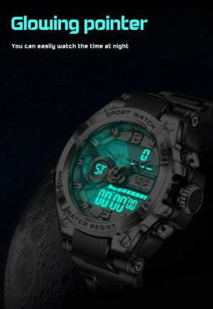 Planet Gates LIGE Men Military Watch Digital 50m Waterproof Wristwatch LED Quartz Clock Sport Watch Male Big Watches Men Relogios Masculino