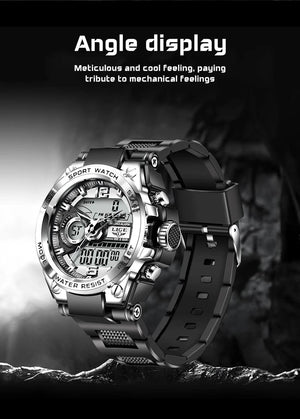 Planet Gates LIGE Men Military Watch Digital 50m Waterproof Wristwatch LED Quartz Clock Sport Watch Male Big Watches Men Relogios Masculino
