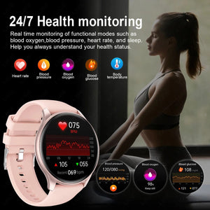 Planet Gates LIGE New Smartwatch Women 466*466 AMOLED 1.43" HD Screen Blood Glucose Monitor Bluetooth Call IP68 Waterproof Sports Smart Watch