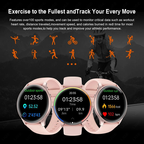 Planet Gates LIGE New Smartwatch Women 466*466 AMOLED 1.43" HD Screen Blood Glucose Monitor Bluetooth Call IP68 Waterproof Sports Smart Watch