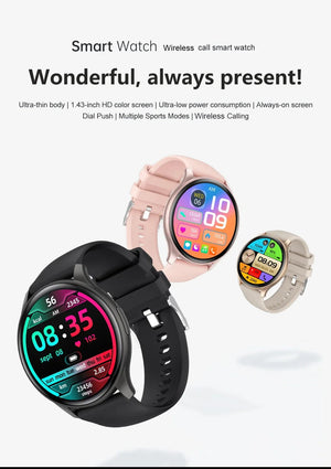 Planet Gates LIGE New Smartwatch Women 466*466 AMOLED 1.43" HD Screen Blood Glucose Monitor Bluetooth Call IP68 Waterproof Sports Smart Watch
