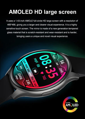 Planet Gates LIGE New Smartwatch Women 466*466 AMOLED 1.43" HD Screen Blood Glucose Monitor Bluetooth Call IP68 Waterproof Sports Smart Watch