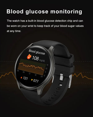 Planet Gates LIGE New Smartwatch Women 466*466 AMOLED 1.43" HD Screen Blood Glucose Monitor Bluetooth Call IP68 Waterproof Sports Smart Watch