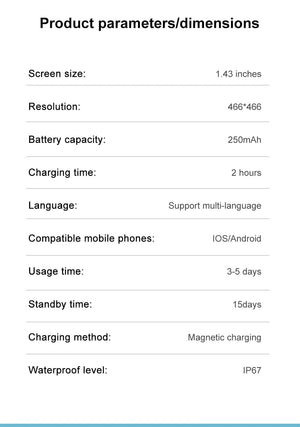 Planet Gates LIGE New Smartwatch Women 466*466 AMOLED 1.43" HD Screen Blood Glucose Monitor Bluetooth Call IP68 Waterproof Sports Smart Watch