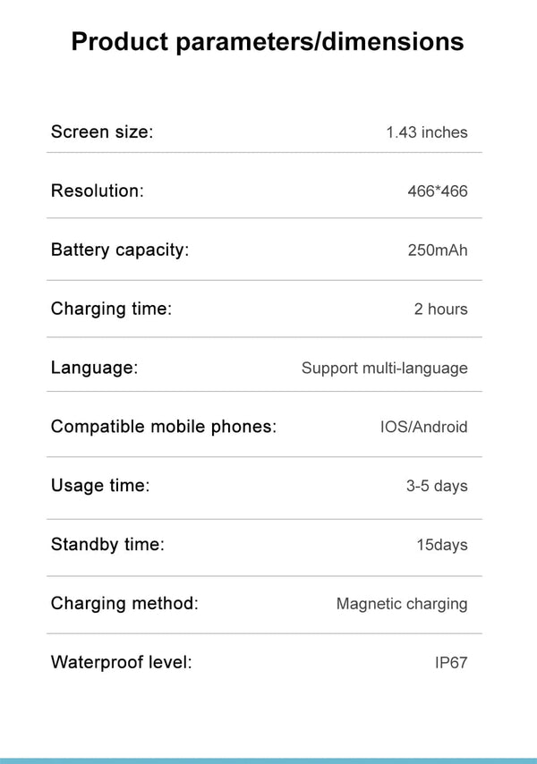 Planet Gates LIGE New Smartwatch Women 466*466 AMOLED 1.43" HD Screen Blood Glucose Monitor Bluetooth Call IP68 Waterproof Sports Smart Watch